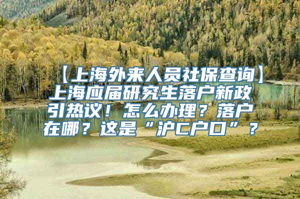 【上海外来人员社保查询】上海应届研究生落户新政引热议！怎么办理？落户在哪？这是“沪C户口”？