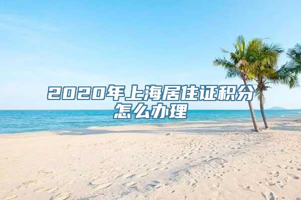 2020年上海居住证积分怎么办理