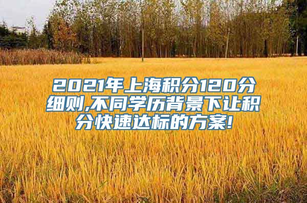 2021年上海积分120分细则,不同学历背景下让积分快速达标的方案!