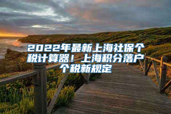 2022年最新上海社保个税计算器！上海积分落户个税新规定