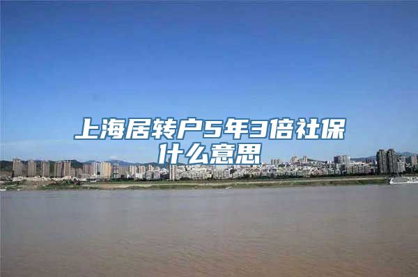 上海居转户5年3倍社保什么意思