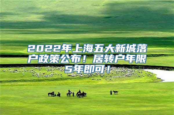 2022年上海五大新城落户政策公布！居转户年限5年即可！