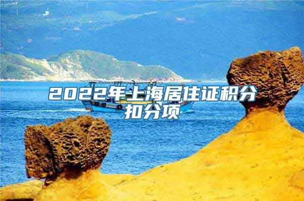 2022年上海居住证积分扣分项