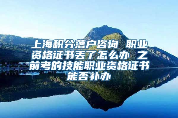 上海积分落户咨询 职业资格证书丢了怎么办 之前考的技能职业资格证书能否补办