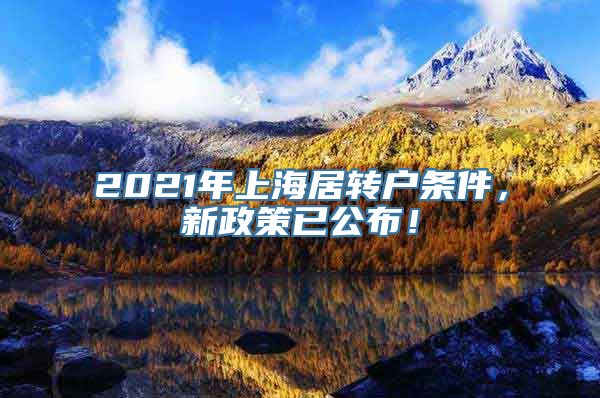 2021年上海居转户条件，新政策已公布！