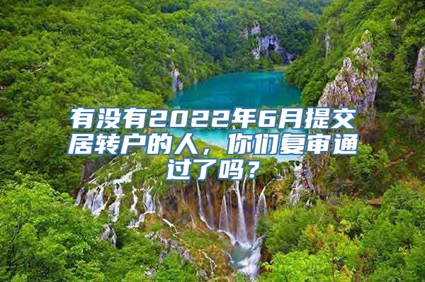 有没有2022年6月提交居转户的人，你们复审通过了吗？