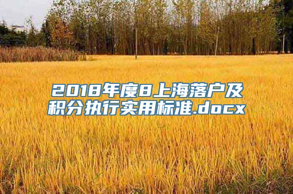 2018年度8上海落户及积分执行实用标准.docx