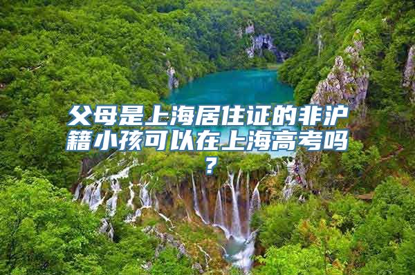 父母是上海居住证的非沪籍小孩可以在上海高考吗？