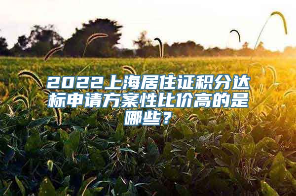 2022上海居住证积分达标申请方案性比价高的是哪些？