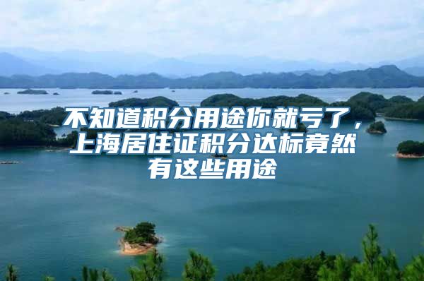 不知道积分用途你就亏了，上海居住证积分达标竟然有这些用途