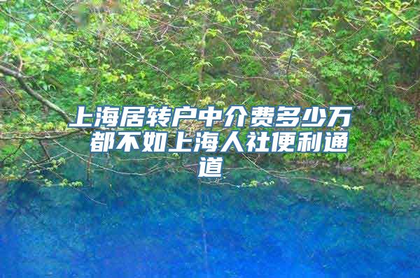 上海居转户中介费多少万 都不如上海人社便利通道