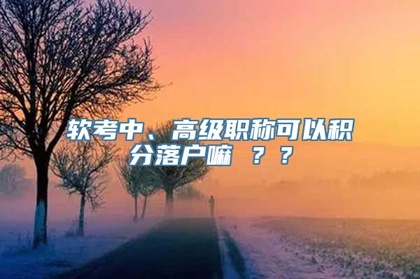 软考中、高级职称可以积分落户嘛 ？？