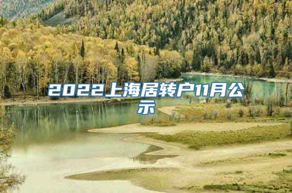 2022上海居转户11月公示