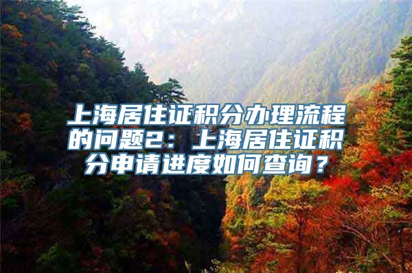 上海居住证积分办理流程的问题2：上海居住证积分申请进度如何查询？