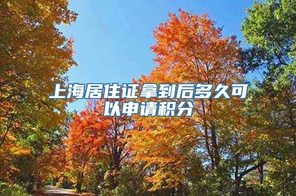 上海居住证拿到后多久可以申请积分