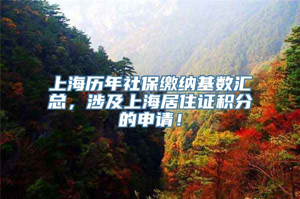 上海历年社保缴纳基数汇总，涉及上海居住证积分的申请！