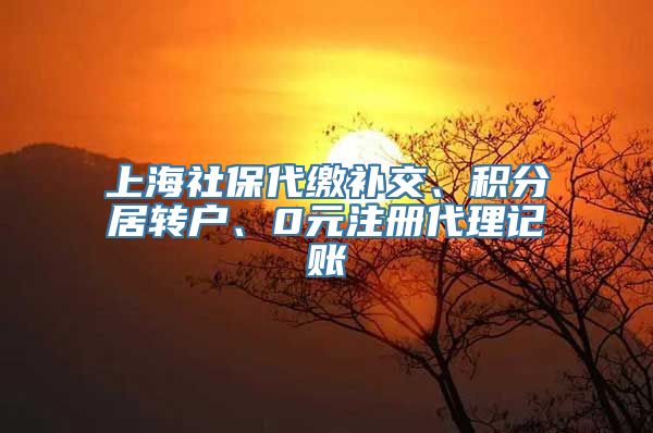 上海社保代缴补交、积分居转户、0元注册代理记账