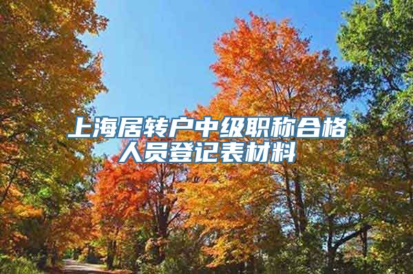 上海居转户中级职称合格人员登记表材料