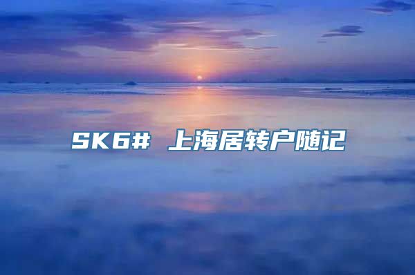 SK6# 上海居转户随记