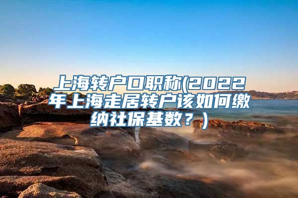 上海转户口职称(2022年上海走居转户该如何缴纳社保基数？)