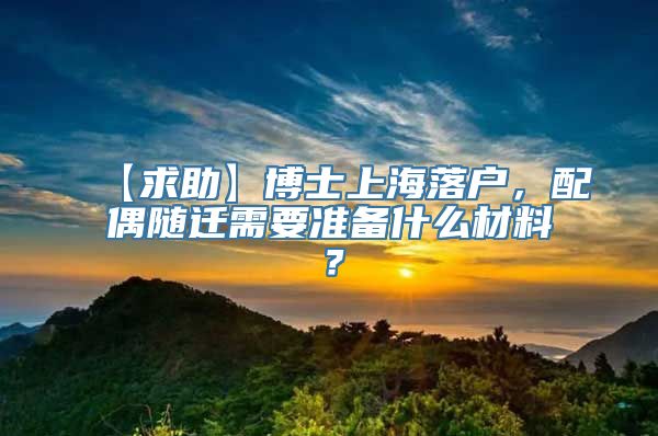 【求助】博士上海落户，配偶随迁需要准备什么材料？