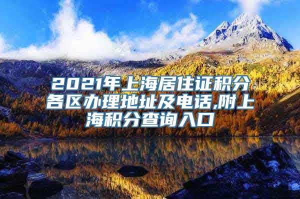 2021年上海居住证积分各区办理地址及电话,附上海积分查询入口