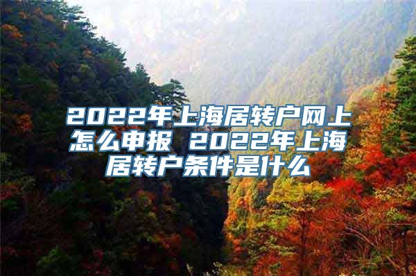 2022年上海居转户网上怎么申报 2022年上海居转户条件是什么