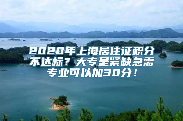 2020年上海居住证积分不达标？大专是紧缺急需专业可以加30分！