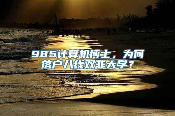 985计算机博士，为何落户八线双非大学？