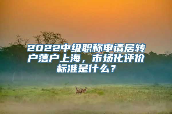 2022中级职称申请居转户落户上海，市场化评价标准是什么？