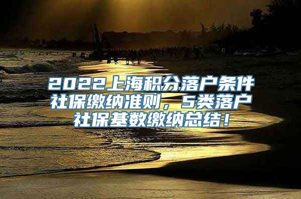 2022上海积分落户条件社保缴纳准则，5类落户社保基数缴纳总结！