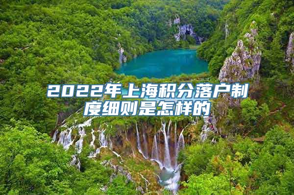 2022年上海积分落户制度细则是怎样的