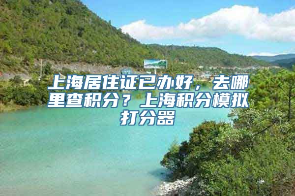 上海居住证已办好，去哪里查积分？上海积分模拟打分器