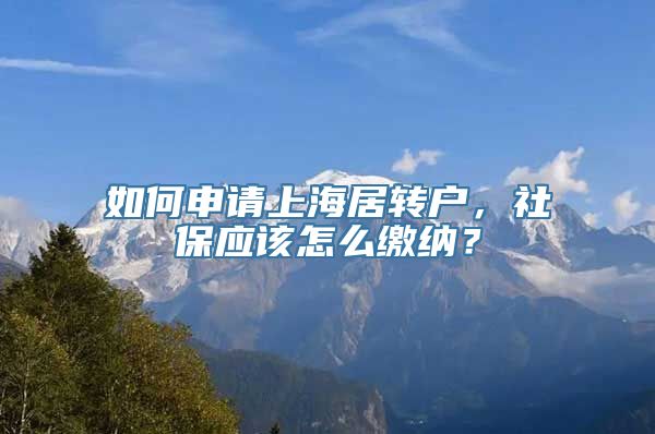 如何申请上海居转户，社保应该怎么缴纳？