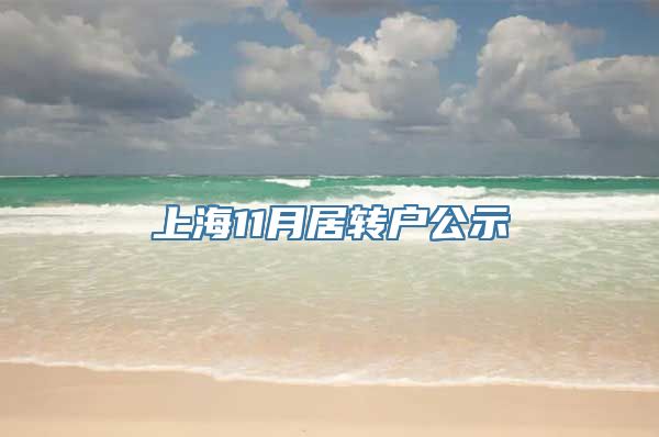 上海11月居转户公示