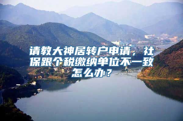 请教大神居转户申请，社保跟个税缴纳单位不一致怎么办？