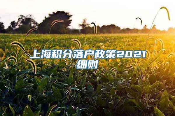 上海积分落户政策2021细则