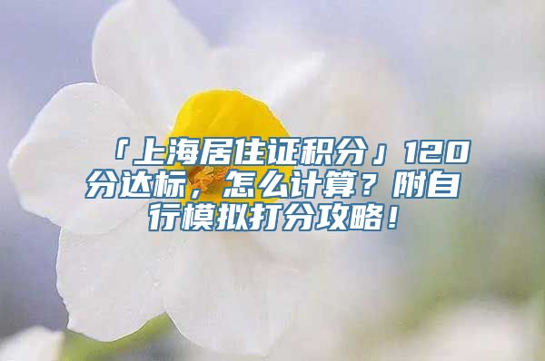 「上海居住证积分」120分达标，怎么计算？附自行模拟打分攻略！