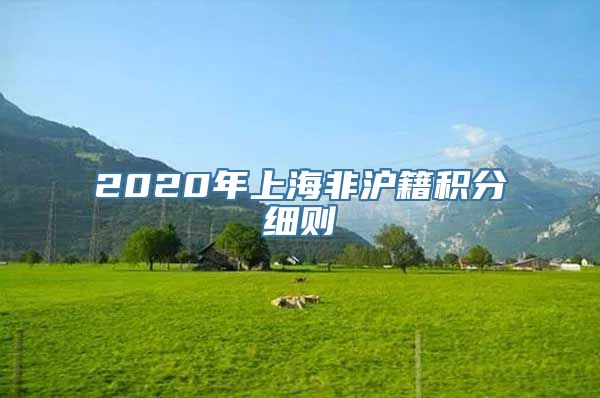 2020年上海非沪籍积分细则