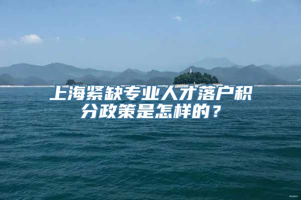 上海紧缺专业人才落户积分政策是怎样的？