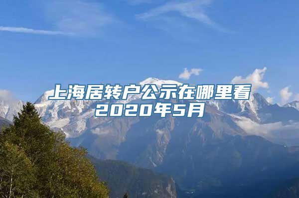 上海居转户公示在哪里看2020年5月