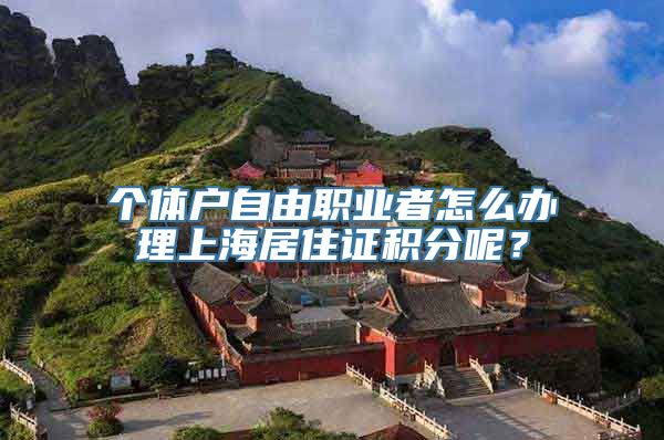 个体户自由职业者怎么办理上海居住证积分呢？