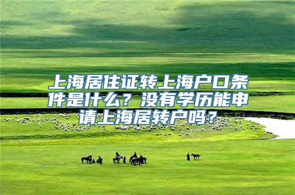 上海居住证转上海户口条件是什么？没有学历能申请上海居转户吗？