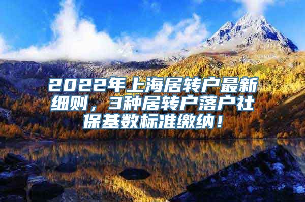 2022年上海居转户最新细则，3种居转户落户社保基数标准缴纳！