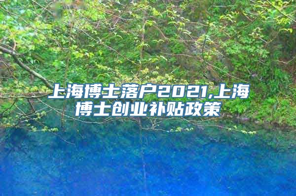 上海博士落户2021,上海博士创业补贴政策