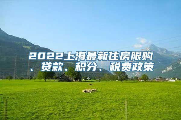 2022上海最新住房限购、贷款、积分、税费政策