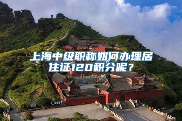 上海中级职称如何办理居住证120积分呢？