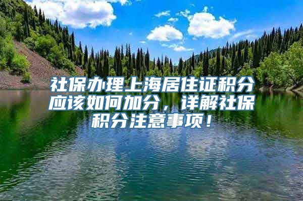 社保办理上海居住证积分应该如何加分，详解社保积分注意事项！