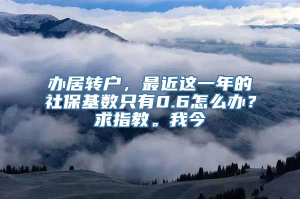 办居转户，最近这一年的社保基数只有0.6怎么办？求指教。我今