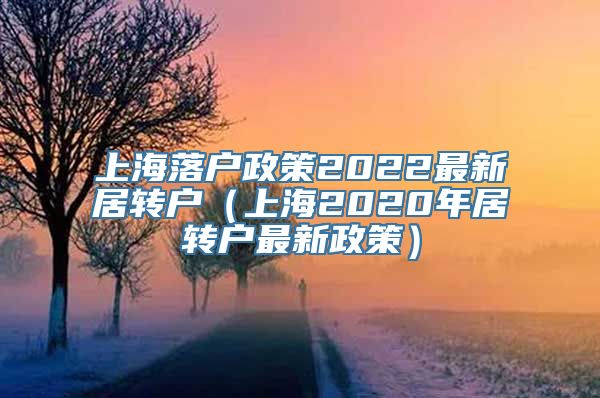 上海落户政策2022最新居转户（上海2020年居转户最新政策）